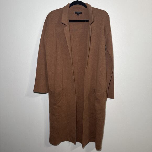 J. Crew Ella Open Front Long Sweater Blazer Dark Camel AD753 Size XSS Onversized - Picture 2 of 5